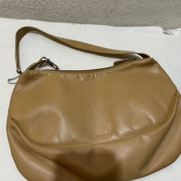 La Marthe nude color Leather Shoulder Bag - Picture 1 of 14